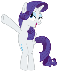 Size: 2474x3022 | Tagged: dead source, safe, artist:rarespirit611, rarity, pony, unicorn, fake it 'til you make it, g4, bipedal, female, high res, lidded eyes, mare, open mouth, pose, simple background, solo, transparent background, vector