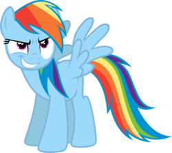 Size: 2379x2125 | Tagged: safe, artist:famousmari5, rainbow dash, pegasus, pony, g4, stranger than fan fiction, female, high res, mare, simple background, smiling, smirk, solo, transparent background, vector