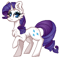 Size: 200x200 | Tagged: safe, artist:woonborg, rarity, pony, unicorn, g4, animated, cheek fluff, chest fluff, ear fluff, female, mare, one eye closed, pixel animation, pixel art, raised hoof, simple background, solo, transparent background, wink