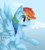 Size: 443x496 | Tagged: safe, artist:mootsarts, rainbow dash, pony, g4, female, flying, solo