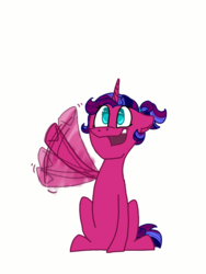 Size: 1080x1440 | Tagged: safe, artist:paintbowpencil, oc, oc only, oc:paintbowpencil, pony, unicorn, simple background, smiling, waving