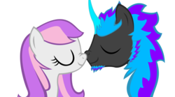 Size: 1500x834 | Tagged: safe, oc, oc:amethyst lullaby, oc:forantis voidstar, pony, duo, love, nuzzling, simple background, transparent background