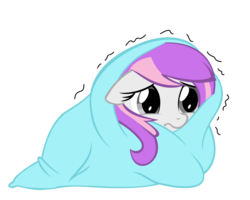 Size: 900x720 | Tagged: safe, oc, oc only, oc:amethyst lullaby, pony, base used, blanket, cold, shivering, simple background, solo, transparent background