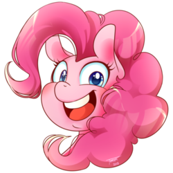Size: 400x400 | Tagged: safe, artist:tiitcha, pinkie pie, earth pony, pony, g4, bust, cute, diapinkes, female, head only, mare, open mouth, portrait, simple background, solo, transparent background