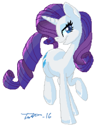 Size: 201x264 | Tagged: safe, artist:tiitcha, rarity, pony, unicorn, g4, female, mare, pixel art, simple background, solo, transparent background