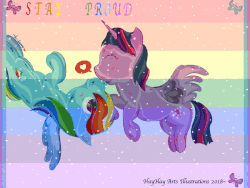 Size: 800x600 | Tagged: safe, artist:theelementofmagic, rainbow dash, twilight sparkle, alicorn, pegasus, pony, g4, animated, female, lesbian, pride month, ship:twidash, shipping, twilight sparkle (alicorn)
