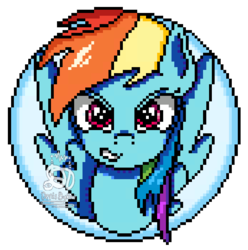 Size: 535x540 | Tagged: safe, artist:xflutt, rainbow dash, pegasus, pony, g4, female, mare, pixel art, simple background, solo, transparent background