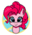 Size: 503x547 | Tagged: safe, artist:xflutt, pinkie pie, earth pony, pony, g4, female, looking at you, mare, pixel art, simple background, solo, transparent background