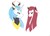 Size: 1750x1275 | Tagged: safe, artist:ocean-drop, oc, oc:daemon, oc:princess nebula, monster pony, brother and sister, bust, duo, female, horns, interdimensional siblings, interspecies offspring, male, multiple eyes, muttonchops, offspring, parent:lord tirek, parent:princess celestia, parents:celestirek