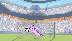 Size: 1266x720 | Tagged: safe, artist:pepepony, edit, starlight glimmer, g4, ball, crystal empire, football, game, sports, world cup