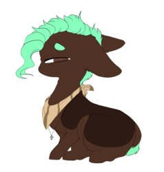 Size: 3849x4049 | Tagged: safe, artist:crazllana, oc, oc only, oc:bread, earth pony, pony, chibi, female, floppy ears, mare, simple background, sitting, solo, transparent background