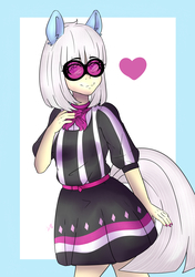 Size: 3912x5560 | Tagged: safe, artist:girlunicorn, artist:sweethearts11, photo finish, human, g4, clothes, dress, eared humanization, female, humanized, solo, tailed humanization