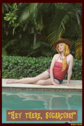 Size: 3456x5184 | Tagged: safe, artist:krazykari, applejack, human, g4, clothes, cosplay, costume, hat, irl, irl human, photo, shirt, shorts, solo, swimming pool