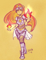 Size: 2550x3300 | Tagged: safe, artist:kprovido, daybreaker, human, g4, armor, fire, high res, humanized, looking at you