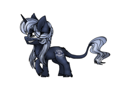 Size: 2048x1536 | Tagged: safe, artist:melonseed11, oc, oc only, oc:nightfall palette, pony, unicorn, chibi, cloven hooves, female, mare, simple background, solo, transparent background