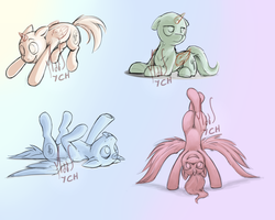 Size: 1024x819 | Tagged: safe, artist:sea-maas, anonymous pony, commission, happy, simple background, sketch, tongue out, upside down, your character here