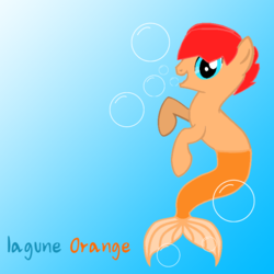 Size: 768x769 | Tagged: safe, artist:tawan075, oc, oc:lagune orange, mermaid, merpony, sea pony, air bubble, lagoon, lagune, ocean, pond, river, underwater, water