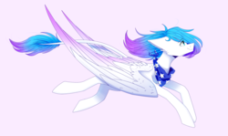 Size: 1280x762 | Tagged: safe, artist:cupofvanillatea, oc, oc only, pegasus, pony, female, mare, pink background, simple background, solo