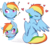 Size: 3000x2686 | Tagged: dead source, safe, artist:captainpudgemuffin, rainbow dash, pegasus, pony, g4, alternate hairstyle, behaving like a cat, blushing, captainpudgemuffin is trying to murder us, cute, dashabetes, explicit source, eye clipping through hair, female, floating heart, floppy ears, grooming, heart, high res, hnnng, licking, looking at you, mare, preening, question mark, simple background, solo, tongue out, white background