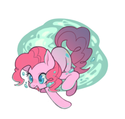 Size: 1188x1137 | Tagged: safe, artist:ikirunosindo, pinkie pie, earth pony, pony, g4, cute, diapinkes, female, mare, simple background, solo, swimming, transparent background, water