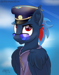 Size: 3600x4580 | Tagged: dead source, safe, artist:airfly-pony, oc, oc only, oc:black the dragon, pegasus, pony, glasses, looking at you, male, smiling, solo, stallion, wings