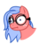 Size: 528x596 | Tagged: safe, artist:flickswitch, oc, oc only, oc:flickswitch, pony, bust, confused, confusion, expression, expressions, female, freckles, glasses, huh, mare, simple background, solo, transparent background, wat, why