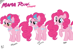 Size: 2400x1600 | Tagged: safe, artist:aer0 zer0, pinkie pie, earth pony, pony, g4, chubby, female, mama pinkie, mare, older, older pinkie pie, reference sheet, simple background, solo, vector