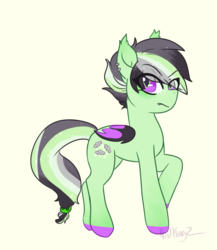 Size: 951x1094 | Tagged: safe, artist:nerdfangz, oc, alien, bat pony