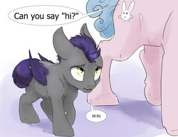 Size: 1280x989 | Tagged: safe, artist:silfoe, oc, oc:pterus, bat pony, pony, royal sketchbook, colt, comic, cute, dialogue, duo, female, floppy ears, hnnng, male, sequence, silfoe is trying to murder us, speech bubble, walking