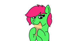 Size: 1920x1080 | Tagged: safe, artist:cherry1cupcake, oc, oc only, oc:minty split, pony, eating, food, happy, ice cream, solo