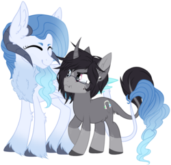 Size: 1935x1858 | Tagged: safe, artist:mourningfog, oc, oc only, oc:azura, oc:cosmic hijinx, couple, simple background, transparent background