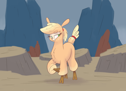 Size: 1800x1300 | Tagged: safe, artist:heir-of-rick, applejack, alpaca, daily apple pony, them's fightin' herds, g4, alpacafied, community related, freckles, hidden cane, missing accessory, pose, smiling, species swap