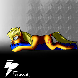 Size: 2000x2000 | Tagged: safe, artist:endelthepegasus, applejack, earth pony, pony, g4, female, high res, mare, prone, solo