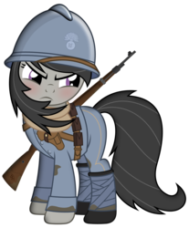 Size: 2481x3000 | Tagged: safe, artist:brony-works, octavia melody, earth pony, pony, g4, clothes, female, french, gun, high res, military, military uniform, rifle, simple background, solo, transparent background, uniform, vector, weapon, world war i