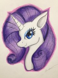 Size: 1024x1365 | Tagged: safe, artist:luxiwind, rarity, pony, g4, bust, female, portrait, solo, traditional art