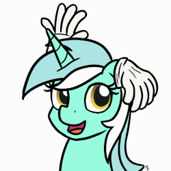 Size: 1280x1280 | Tagged: safe, artist:mkogwheel, lyra heartstrings, pony, unicorn, g4, animated, bust, clothes, cute, drawthread, female, floppy ears, frame by frame, gif, gloves, hand, horses doing horse things, looking at you, lyra doing lyra things, lyrabetes, mare, open mouth, ponified animal photo, silly, silly pony, simple background, smiling, solo, that pony sure does love hands, white background