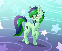 Size: 2304x1920 | Tagged: safe, artist:dsp2003, oc, oc:quick fix, earth pony, pony, abstract background, colt, commission, duct tape, male