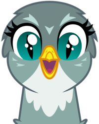 Size: 3996x5000 | Tagged: safe, edit, gabby, griffon, g4, behaving like a cat, catbird, female, griffons doing cat things, happy, simple background, slit pupils, smiling, solo, this will end in furniture destruction, transparent background, vector