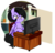 Size: 1687x1630 | Tagged: safe, artist:xwhitedreamsx, oc, oc only, oc:quilly, pony, chair, computer, simple background, solo, transparent background