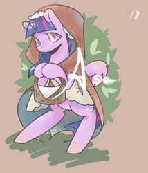 Size: 1097x1280 | Tagged: safe, artist:asarilce, twilight sparkle, alicorn, pony, g4, basket, cloak, clothes, female, solo, twilight sparkle (alicorn)