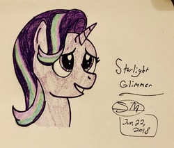 Size: 2048x1742 | Tagged: safe, artist:sketchingmusic, starlight glimmer, pony, unicorn, g4, female, solo, traditional art