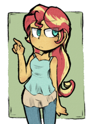 Size: 465x645 | Tagged: safe, artist:urbanqhoul, sunset shimmer, equestria girls, g4, clothes, female, solo