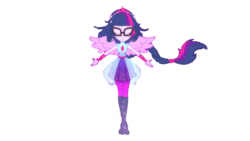 Size: 1920x1080 | Tagged: dead source, safe, artist:php77, editor:php77, sci-twi, twilight sparkle, equestria girls, equestria girls specials, g4, my little pony equestria girls: better together, my little pony equestria girls: forgotten friendship, female, glasses, ponied up, sci-twilicorn, simple background, solo, transparent background, wings