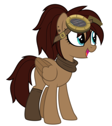 Size: 1024x1148 | Tagged: safe, artist:bubblestormx, oc, oc only, oc:hazel, pegasus, pony, clothes, female, goggles, mare, scarf, simple background, socks, solo, transparent background