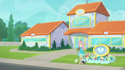 Size: 1280x720 | Tagged: safe, screencap, angel bunny, fluttershy, cat, dog, turtle, equestria girls, g4, my little pony equestria girls: better together, outtakes (episode), animal shelter, canterlot animal shelter, clothes, dress, fluttershy boho dress, pup-pup