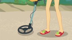Size: 1280x720 | Tagged: safe, screencap, applejack, equestria girls, g4, lost and found, my little pony equestria girls: better together, close-up, feet, female, flip-flops, legs, pictures of legs, sandals