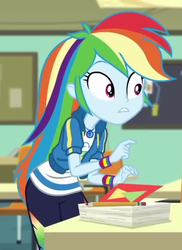 Size: 393x541 | Tagged: safe, screencap, rainbow dash, equestria girls, g4, my little pony equestria girls: better together, the last day of school, cropped, female, geode of super speed, magical geodes
