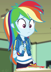 Size: 471x661 | Tagged: safe, screencap, rainbow dash, equestria girls, equestria girls series, g4, the last day of school, cropped, female, geode of super speed, magical geodes
