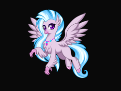 Size: 2000x1500 | Tagged: safe, artist:alpaca-pharaoh, silverstream, classical hippogriff, hippogriff, g4, black background, female, simple background, solo