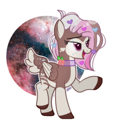 Size: 1024x1127 | Tagged: safe, artist:mintoria, oc, oc only, oc:paradise, pegasus, pony, deer tail, female, mare, simple background, solo, space, transparent background